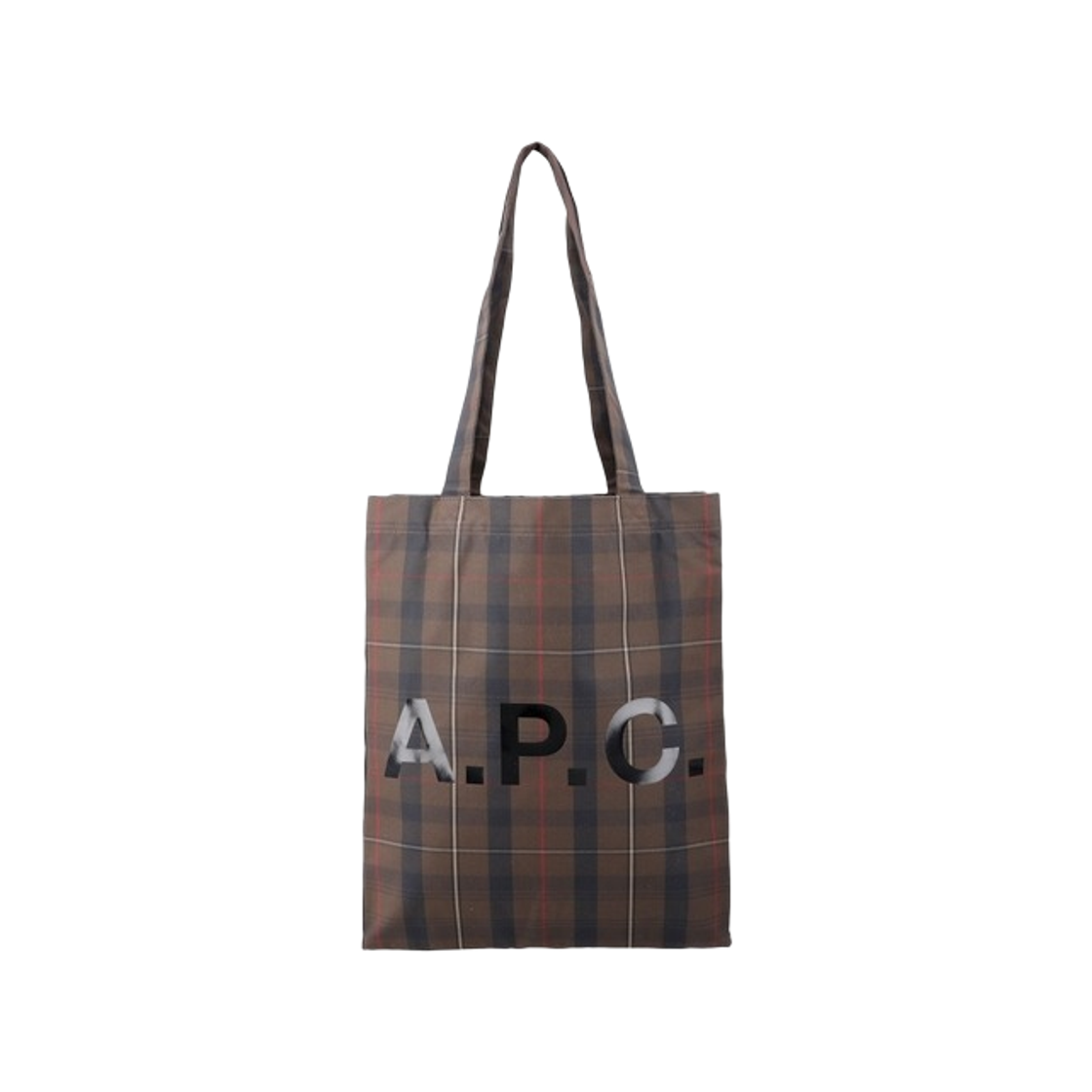 COHKY-M61442-CAA A.P.C. Lou Check Tote Bag Brown