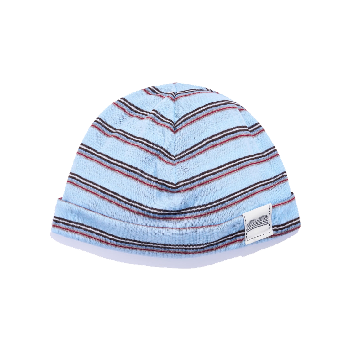 낫뉴 nn 라벨 스트라이프 비니 블루(Not New nn Label Stripe Beanie Blue)
