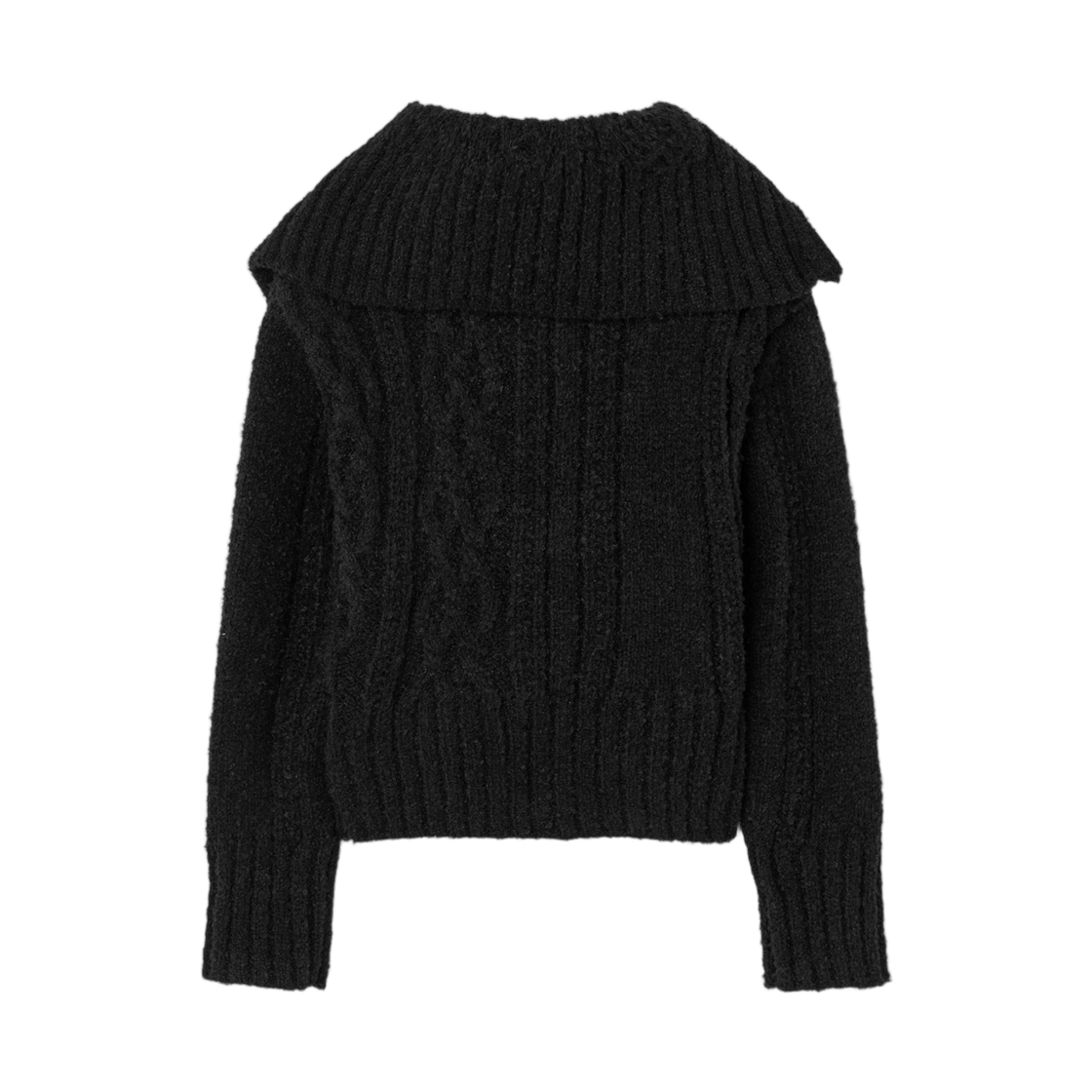 (W) 에잇세컨즈 언밸런스 오프숄더 가디건 블랙((W) 8seconds Unbalance Off Shoulder Cardigan Black) - 2