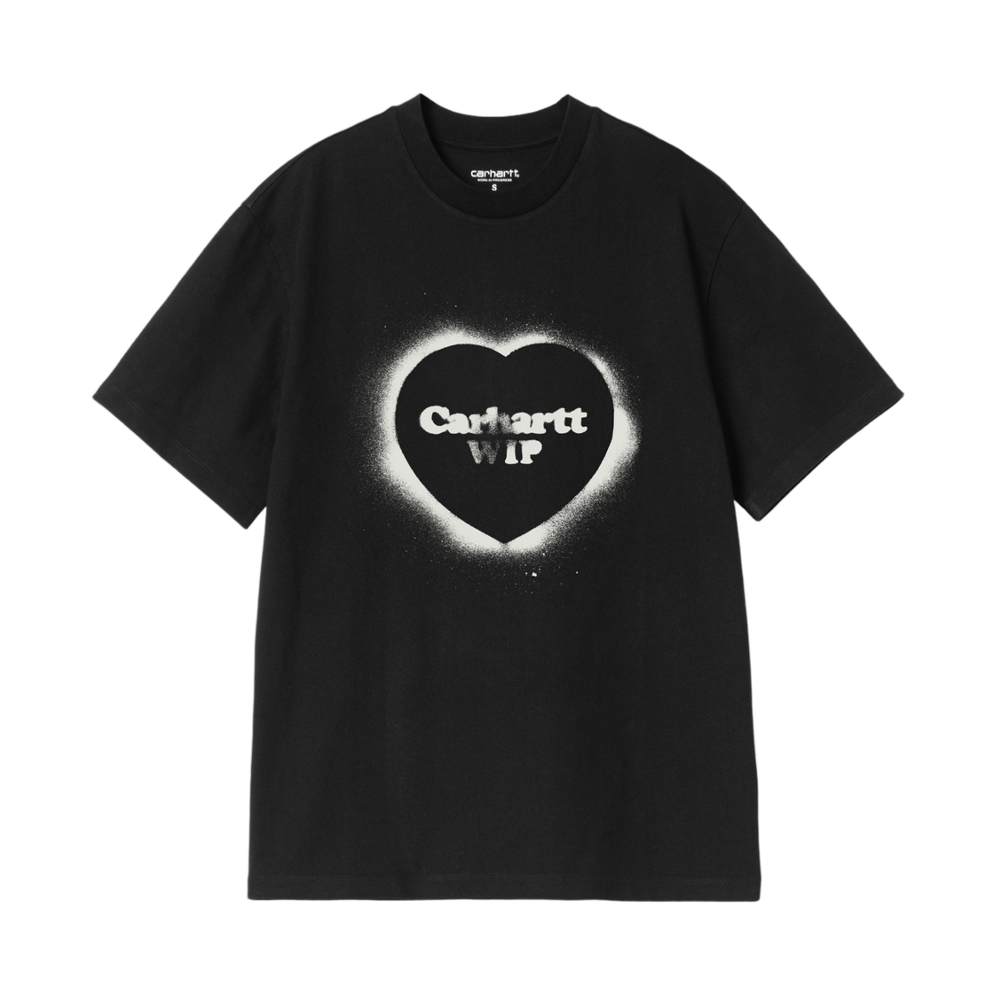 I036907-89-XX (W) Carhartt WIP S/S Spray Heart T-Shirt Black
