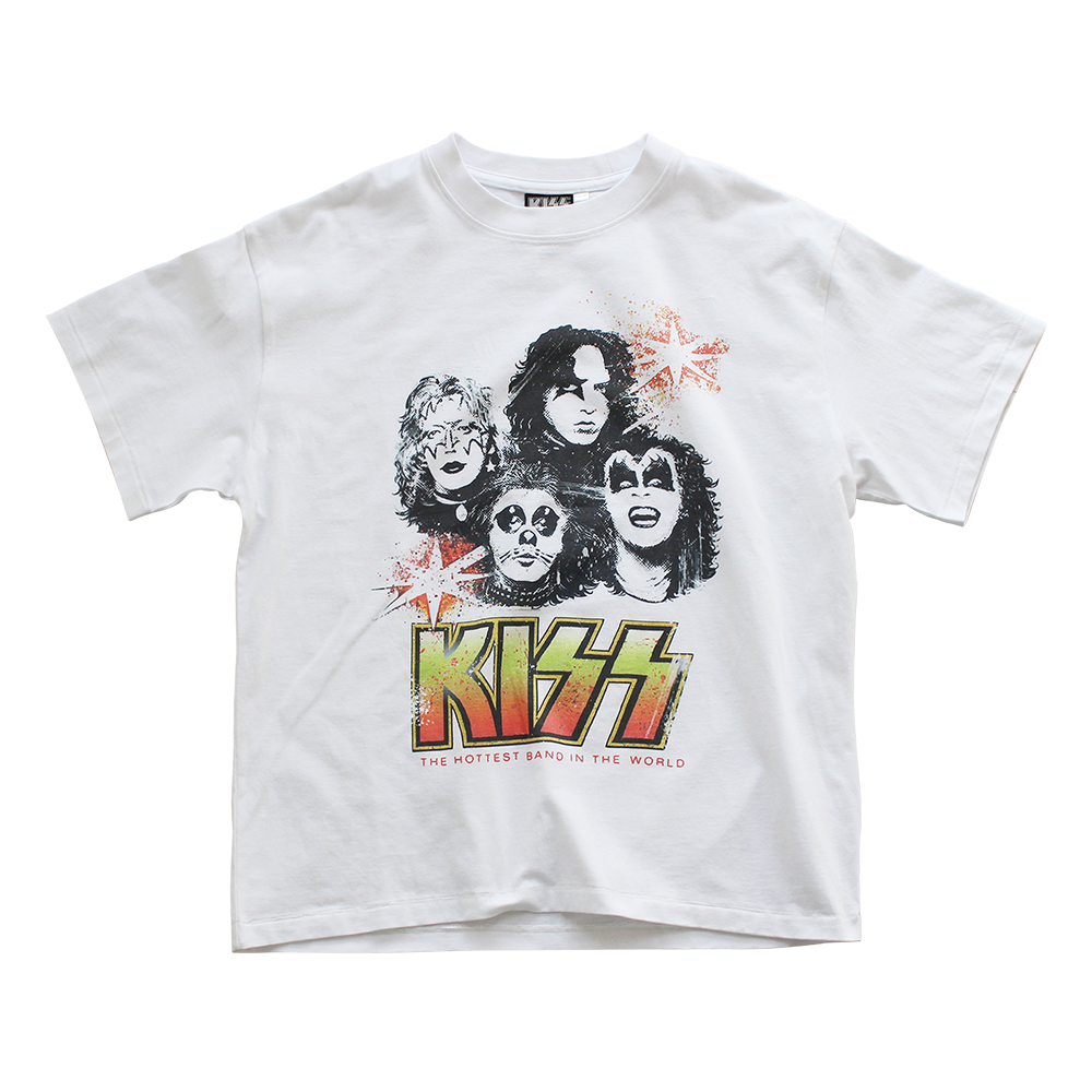 메인부스 X KISS 파이어워크 티셔츠 화이트(MAINBOOTH X KISS Firework T-shirt White)
