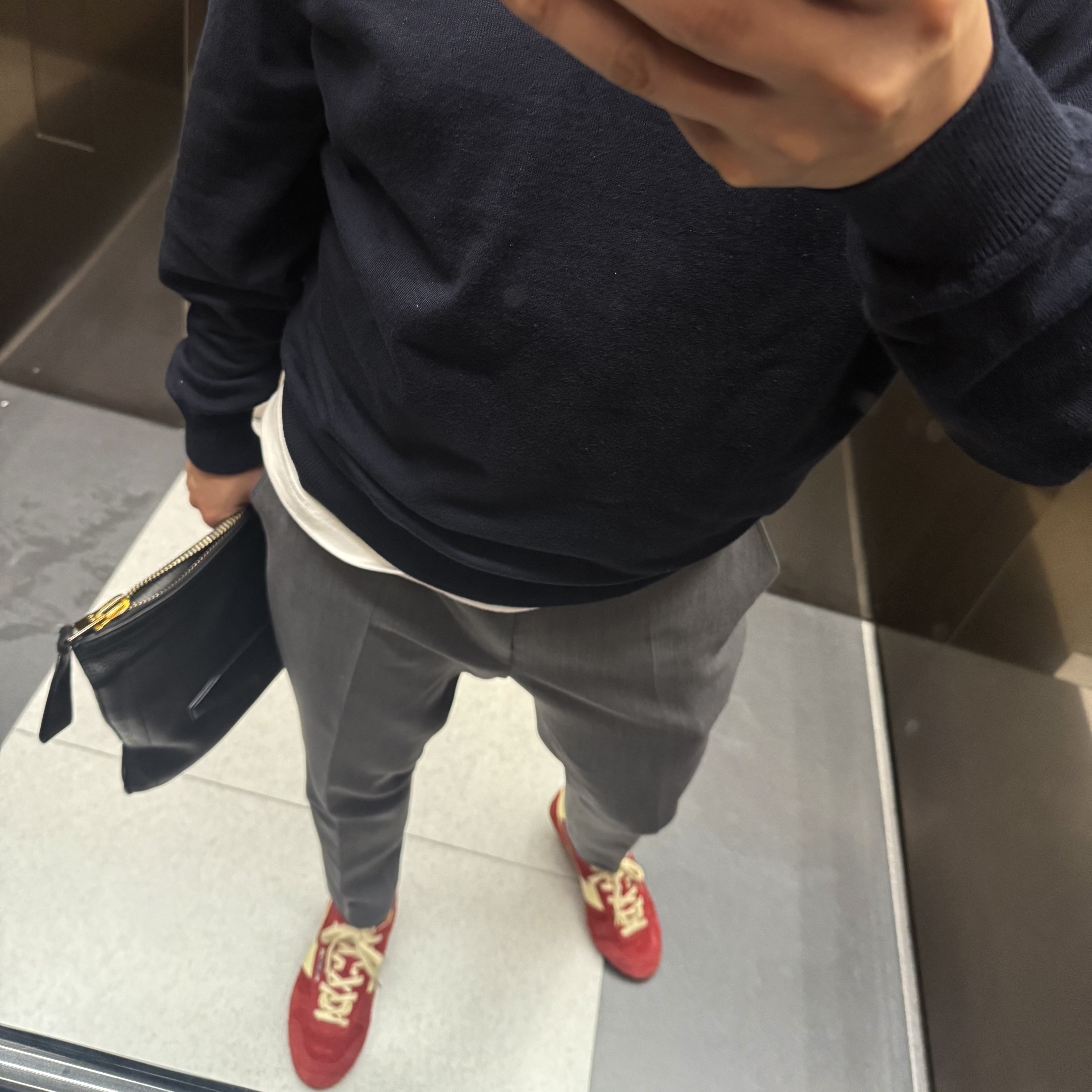 Autry Windspin Suede Sneakers Red Rutabaga 착용 스타일