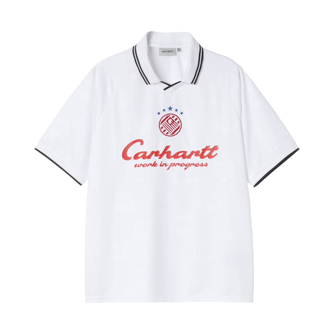 I037567-43T-XX Carhartt WIP S/S Terrace Football T-Shirt Heart Train Jacquard White