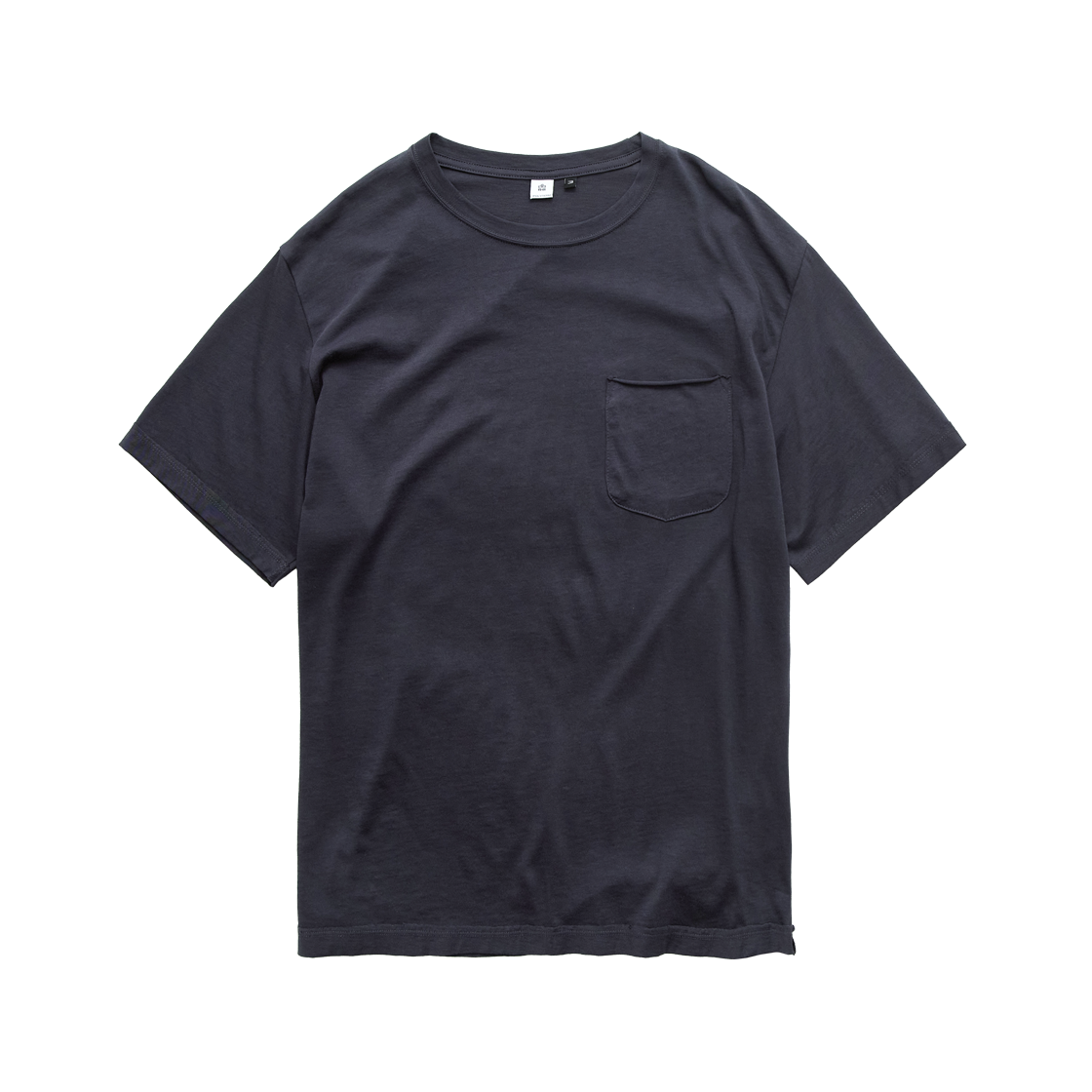 폴리테루 로우 컷 포켓 티셔츠 퍼플 네이비(Polyteru Raw Cut Pocket T-Shirt Purple Navy)