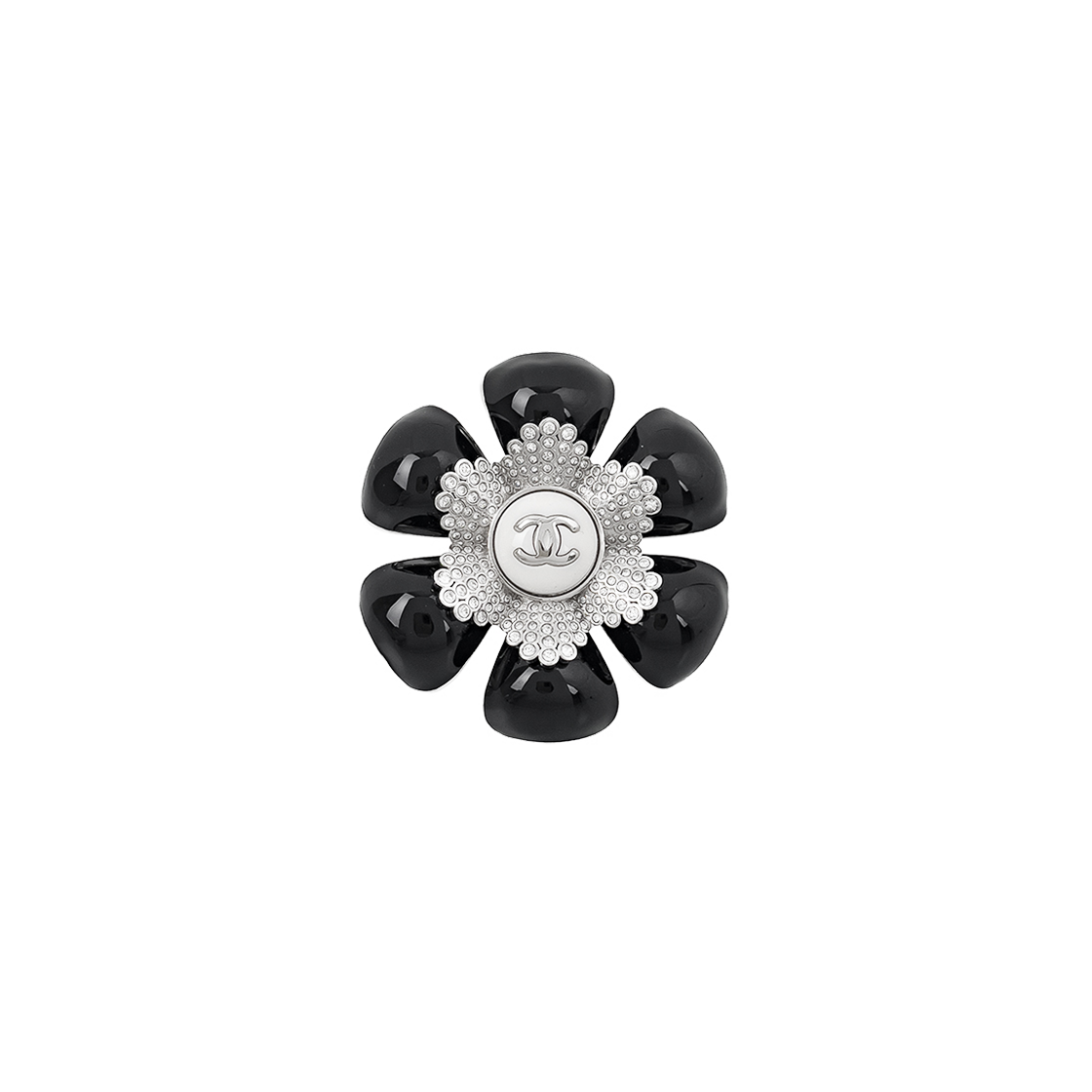 샤넬 26X 데이지 링 13.5호 블랙 & 화이트 (6ET0908)(Chanel 26X Daisy Ring Black & White 6ET0908) - 1