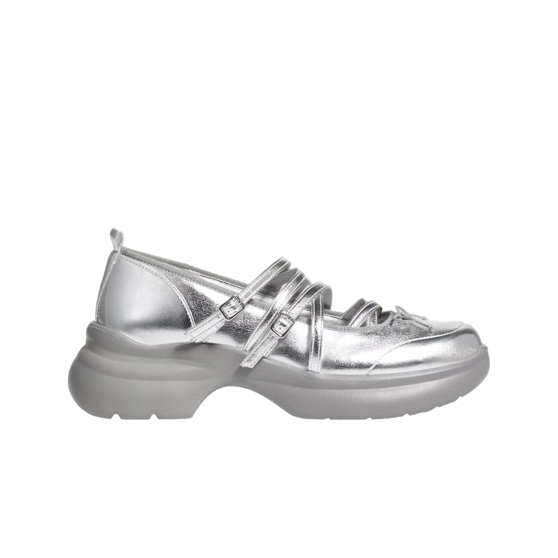 (W) GU x 로크 메리제인 슈즈 실버((W) GU x Rokh Mary Jane Shoes Silver) - 1
