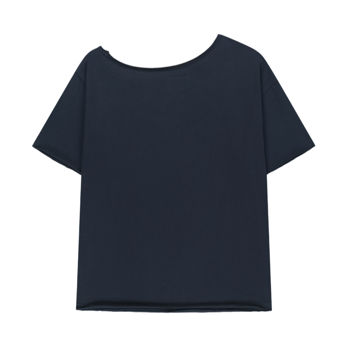 (W) 마뗑킴 16 그래피티 로고 어시메트릭 탑 네이비((W) Matin Kim 16 Graffiti Logo Asymmetric Top In Navy) - 2