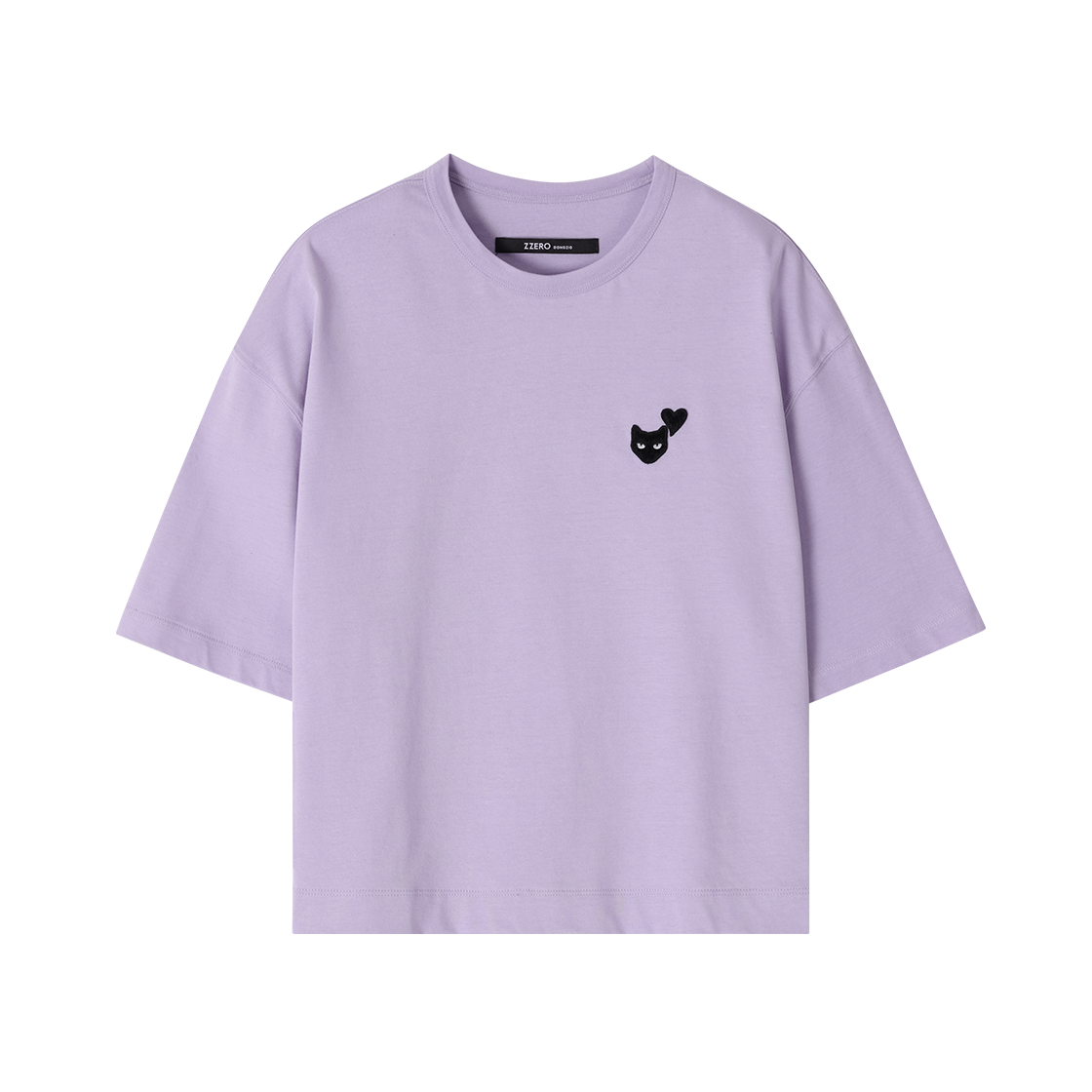 WI3TS872LV (W) SONGZIO ZZERO Love Panther Crop T Shirt Lavender