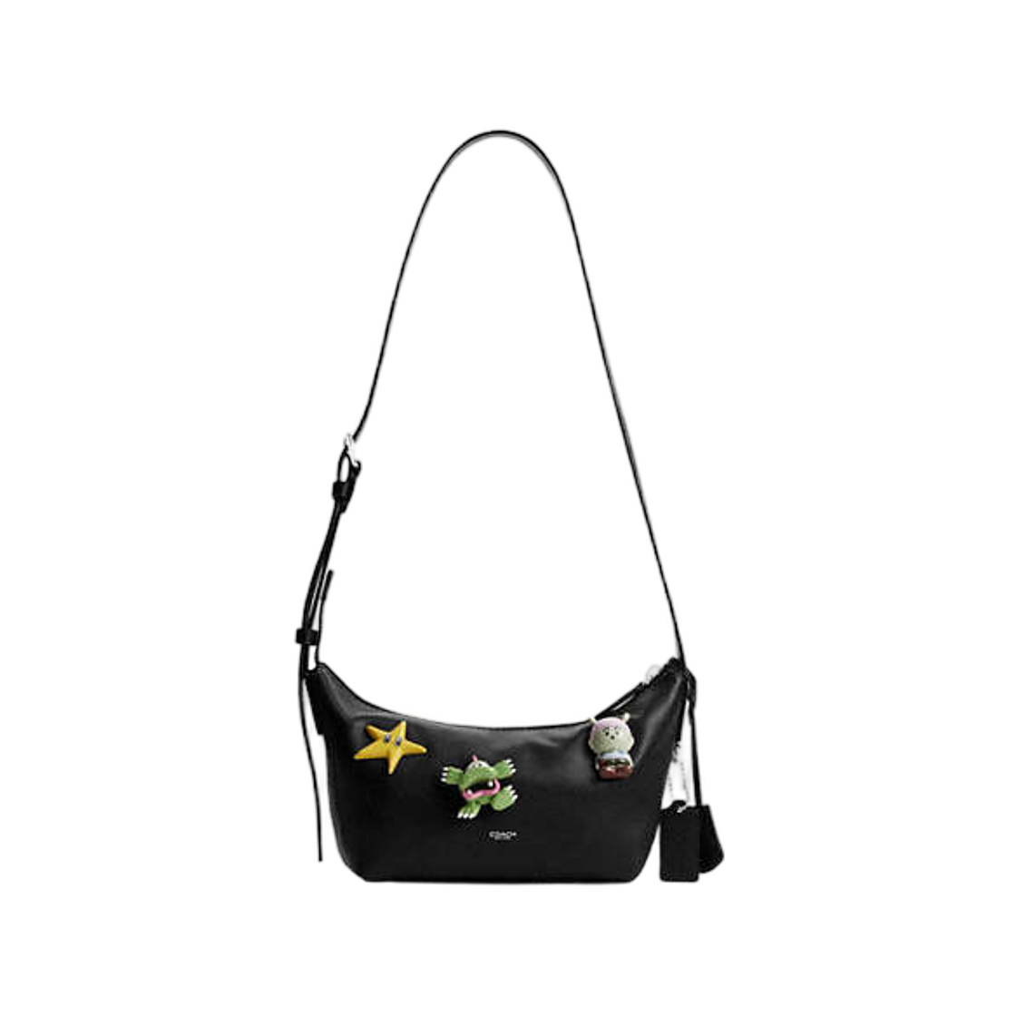 CFD96-BLC Coach x Brain Dead Mort Sling Bag 22 with Pin Black Multi