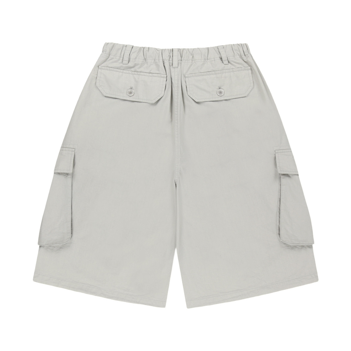 (W) 마뗑킴 워시드 코튼 패치 포켓 버뮤다 팬츠 라이트 그레이((W) Matin Kim Washed Cotton Patch Pocket Bermuda Pants In Light Grey) - 2