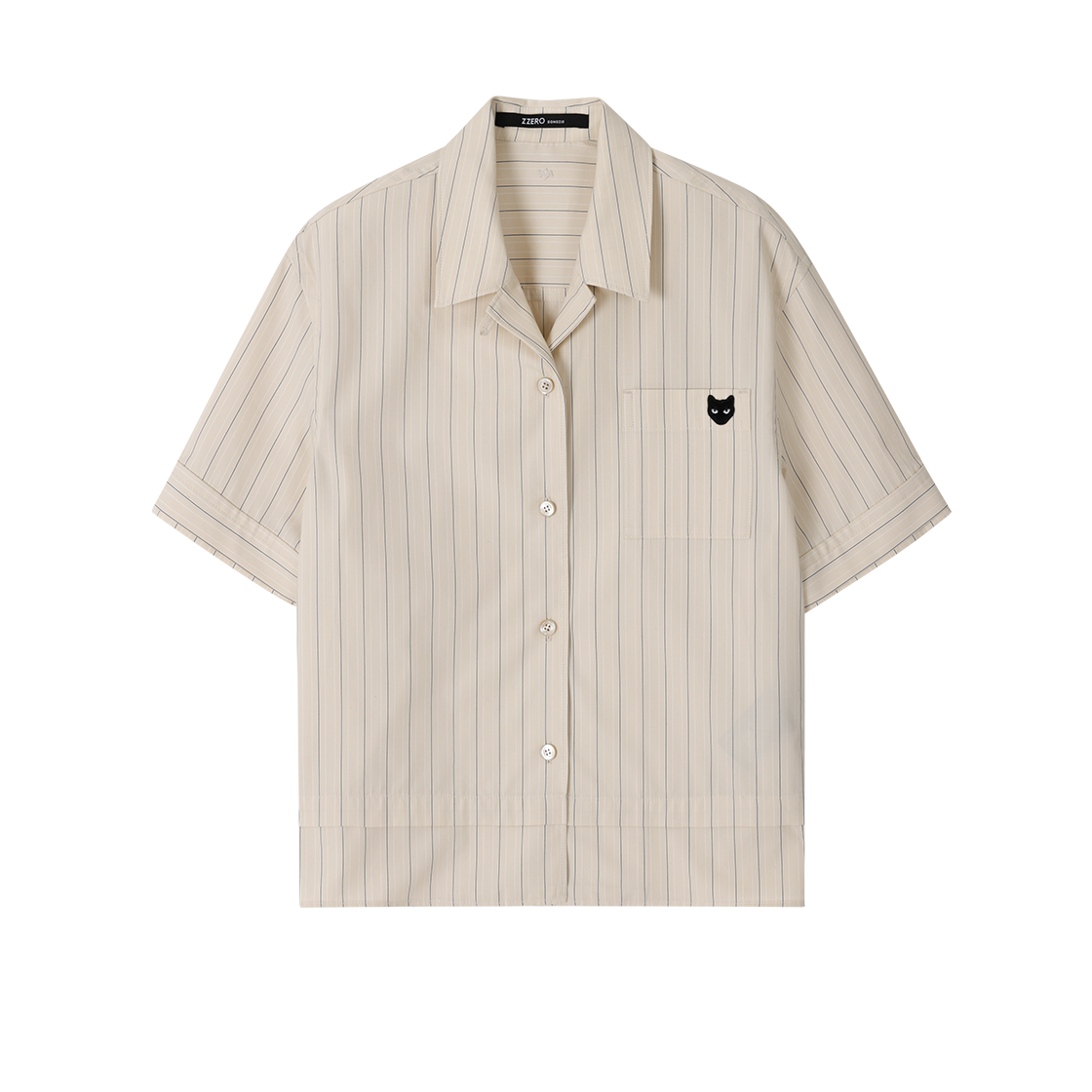 WI3SH856BE (W) SONGZIO ZZERO Panther Layered Open Collar Shirt Beige