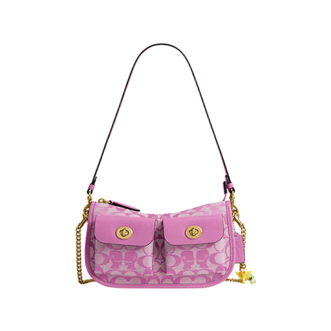 CEO10-B4/FX Coach x Brain Dead Twin Turnlock Waverly Bag in Signature Jacquard Fuchsia