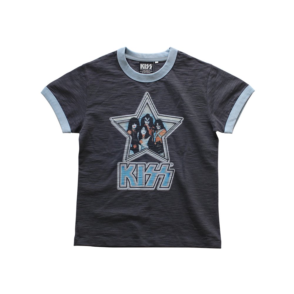 메인부스 X KISS 우먼 스타 티셔츠 차콜(MAINBOOTH X KISS Woman Star T-shirt Charcoal)