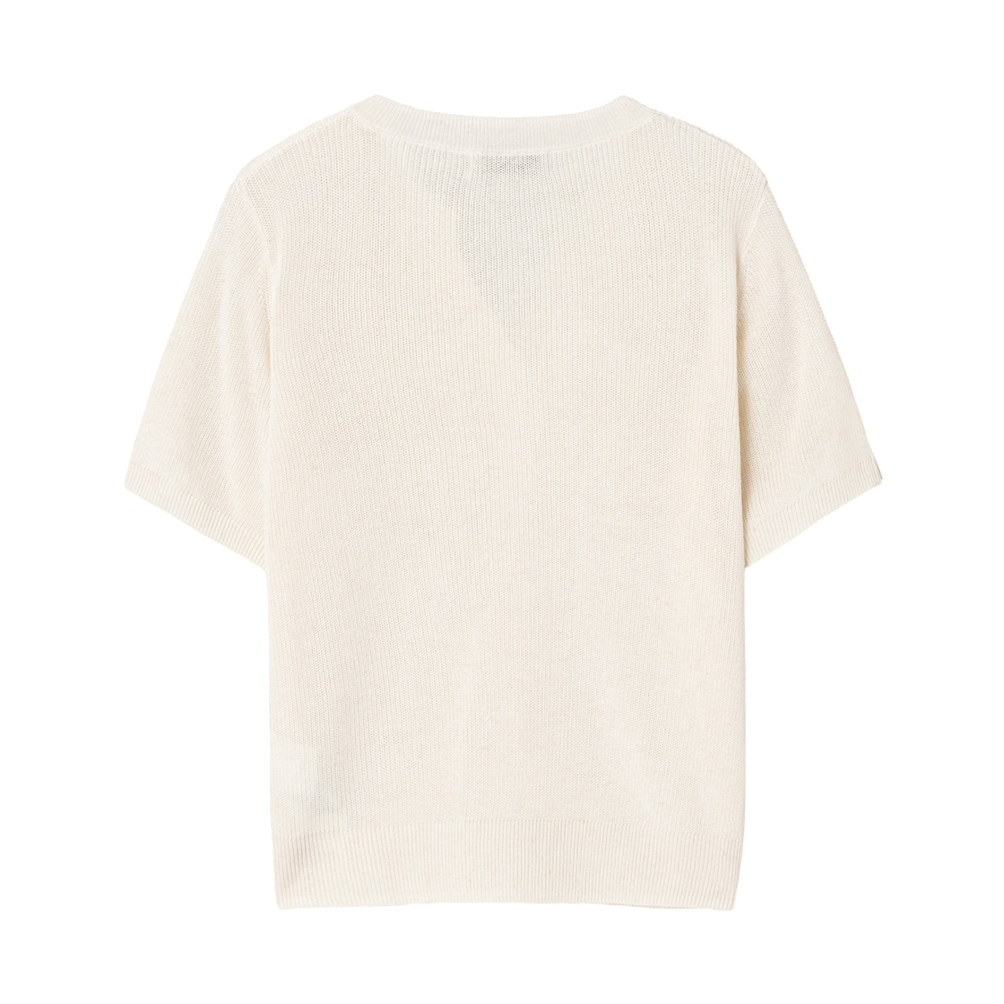 (W) 에잇세컨즈 린넨 블렌드 라운드넥 숏슬리브 가디건 아이보리((W) 8seconds Linen Blend Round Neck Short Sleeve Cardigan Ivory) - 2