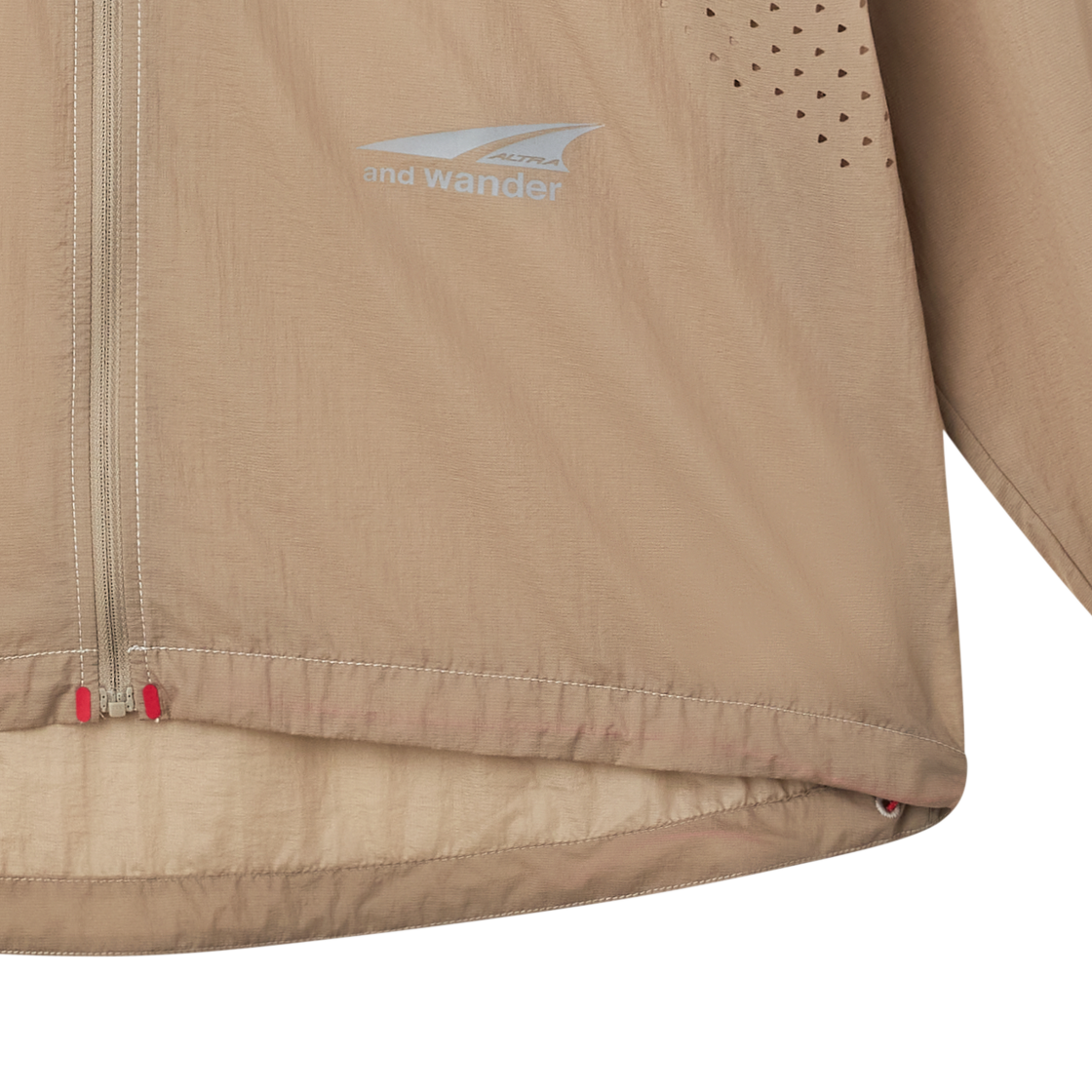 앤드 원더 x 알트라 AL01 벤틸레이션 윈드 자켓 베이지 - 26FW(And Wander x Altra AL01 Ventilation Wind Jacket Beige - 26FW) - 5