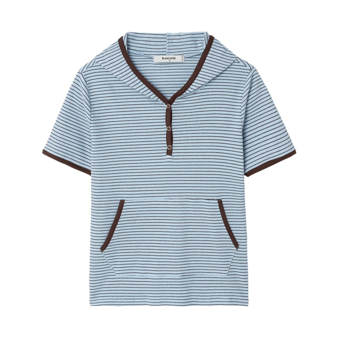 125342MQ5Q (W) 8seconds Stripe Hoodie Top Sky Blue