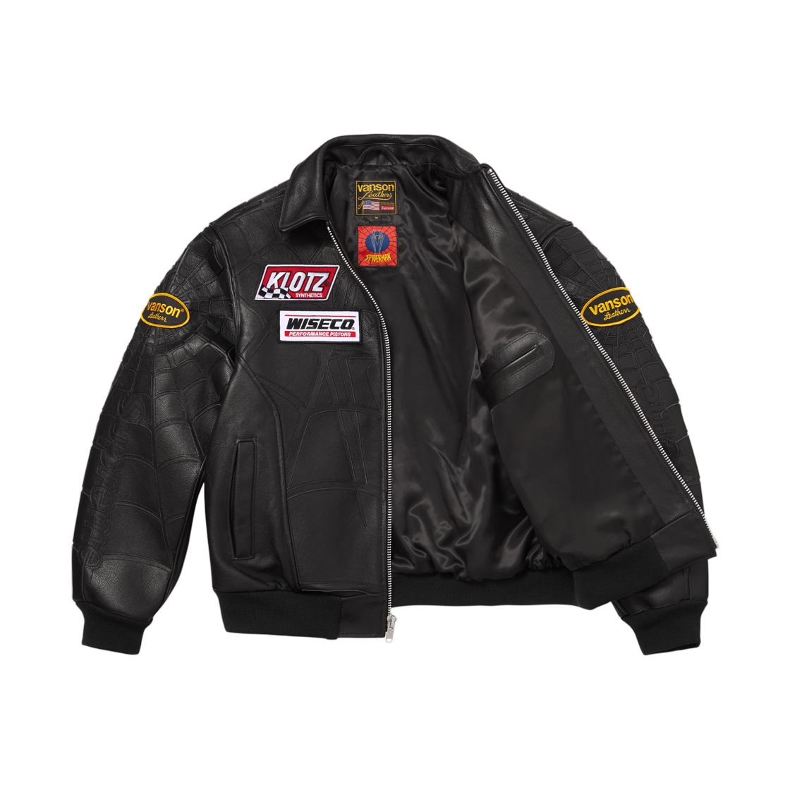 슈프림 x 밴슨 레더 스파이더맨 자켓 블랙 - 26SS(Supreme x Vanson Leathers Spider-Man Jacket Black - 26SS) - 3