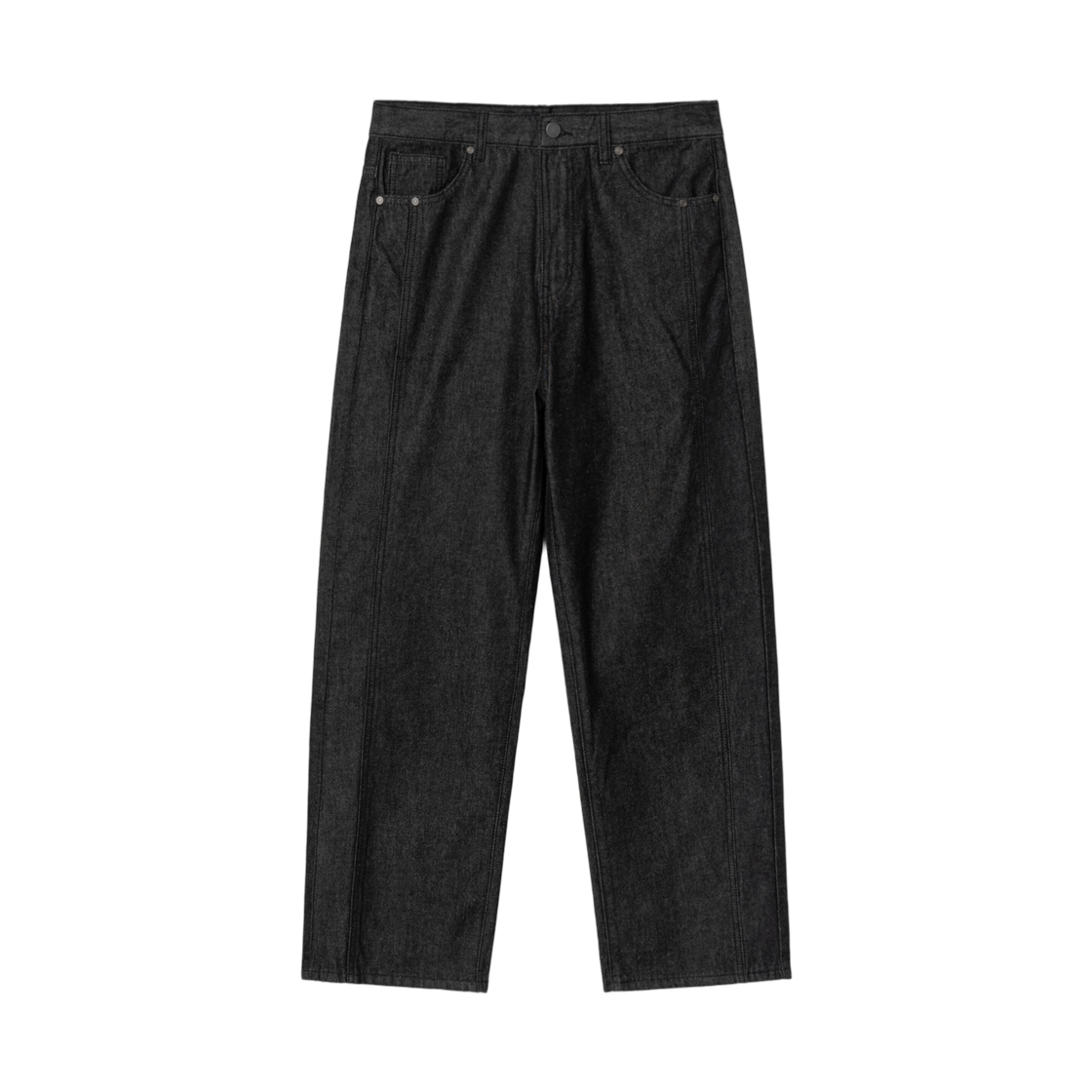 425221LPR5 8seconds Front Cut Denim Set Up Pants Black