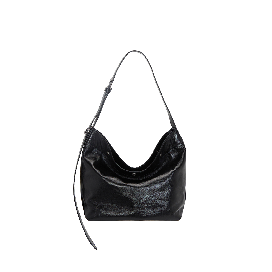 분크 퍼펙 버튼 업 소프트 호보 스몰 블랙(vunque Perfec Button Up Soft Hobo S Black) - 3