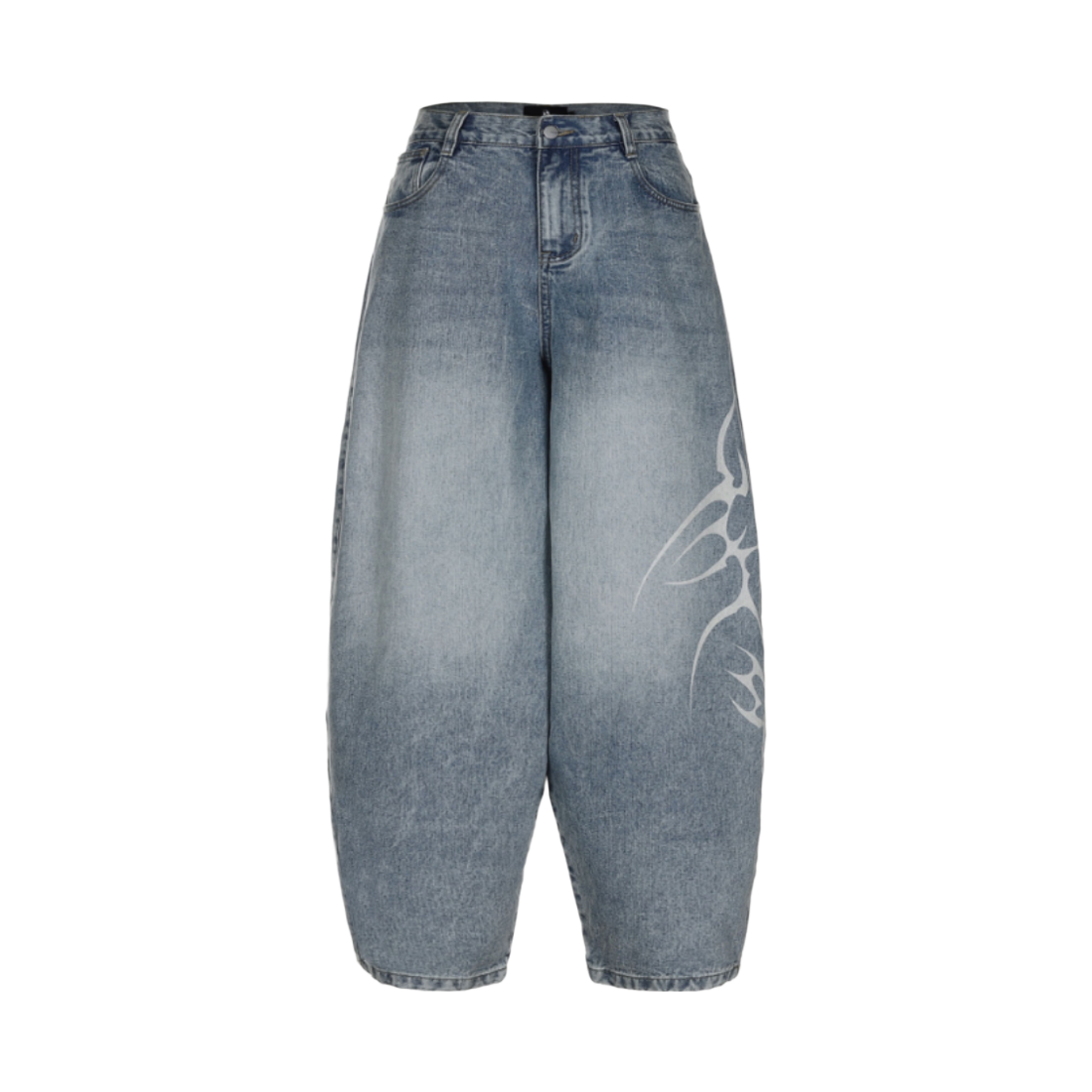 디에스엠티 플레임 아트워크 데님 팬츠 블루(DSMT Flame Artwork Wide Denim Blue) - 1