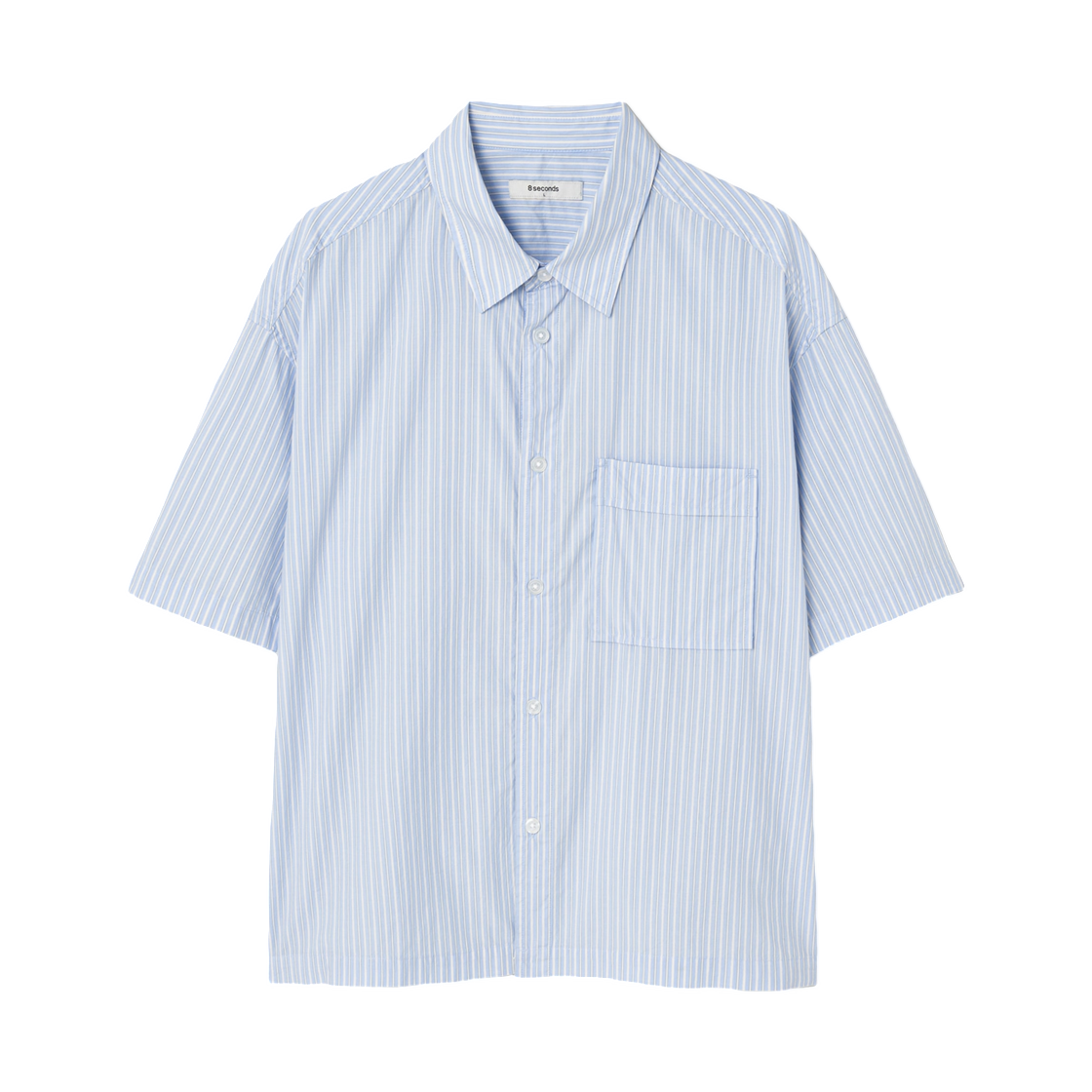 에잇세컨즈 멀티 스트라이프 숏슬리브 셔츠 스카이 블루(8seconds Multi Stripe Short Sleeve Shirt Sky Blue) - 1