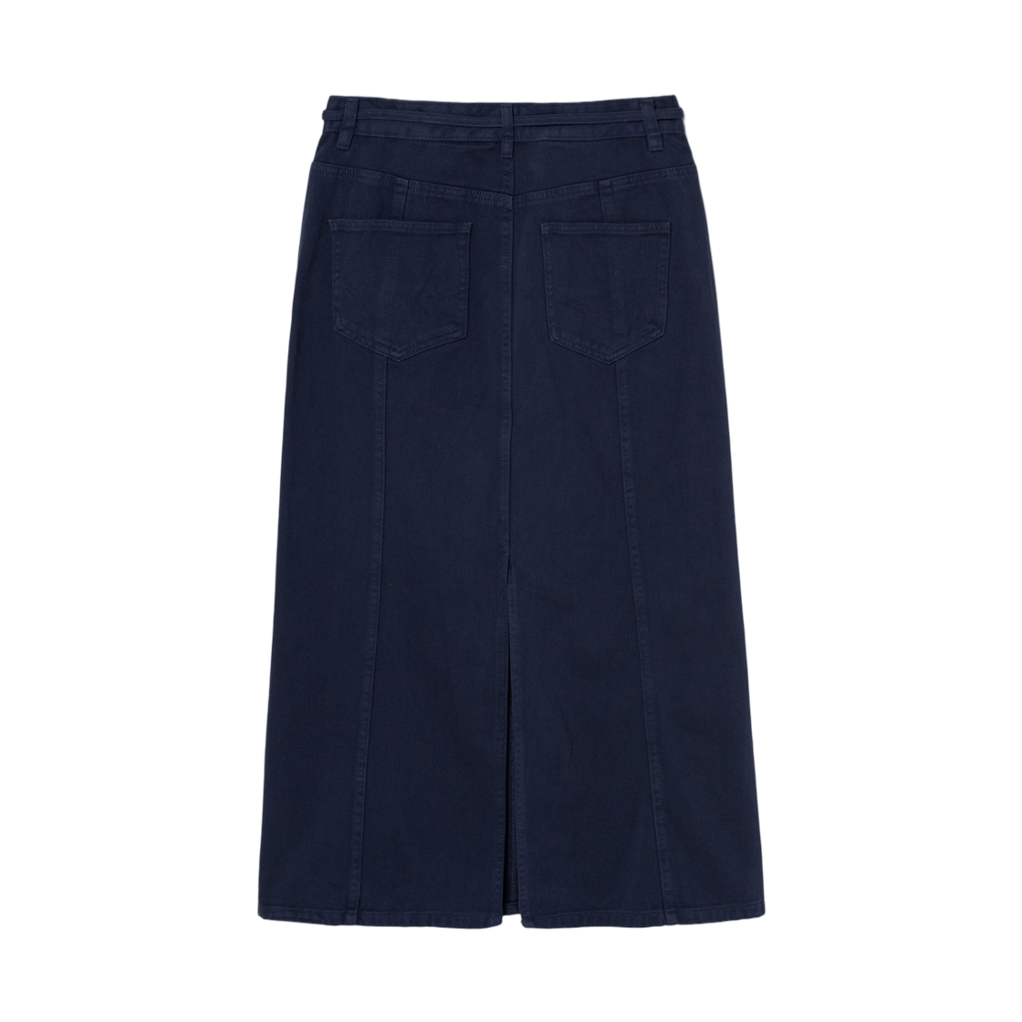 (W) 에잇세컨즈 다잉 벨티드 롱 스커트 네이비((W) 8seconds Dyeing Belted Skirt Navy) - 2