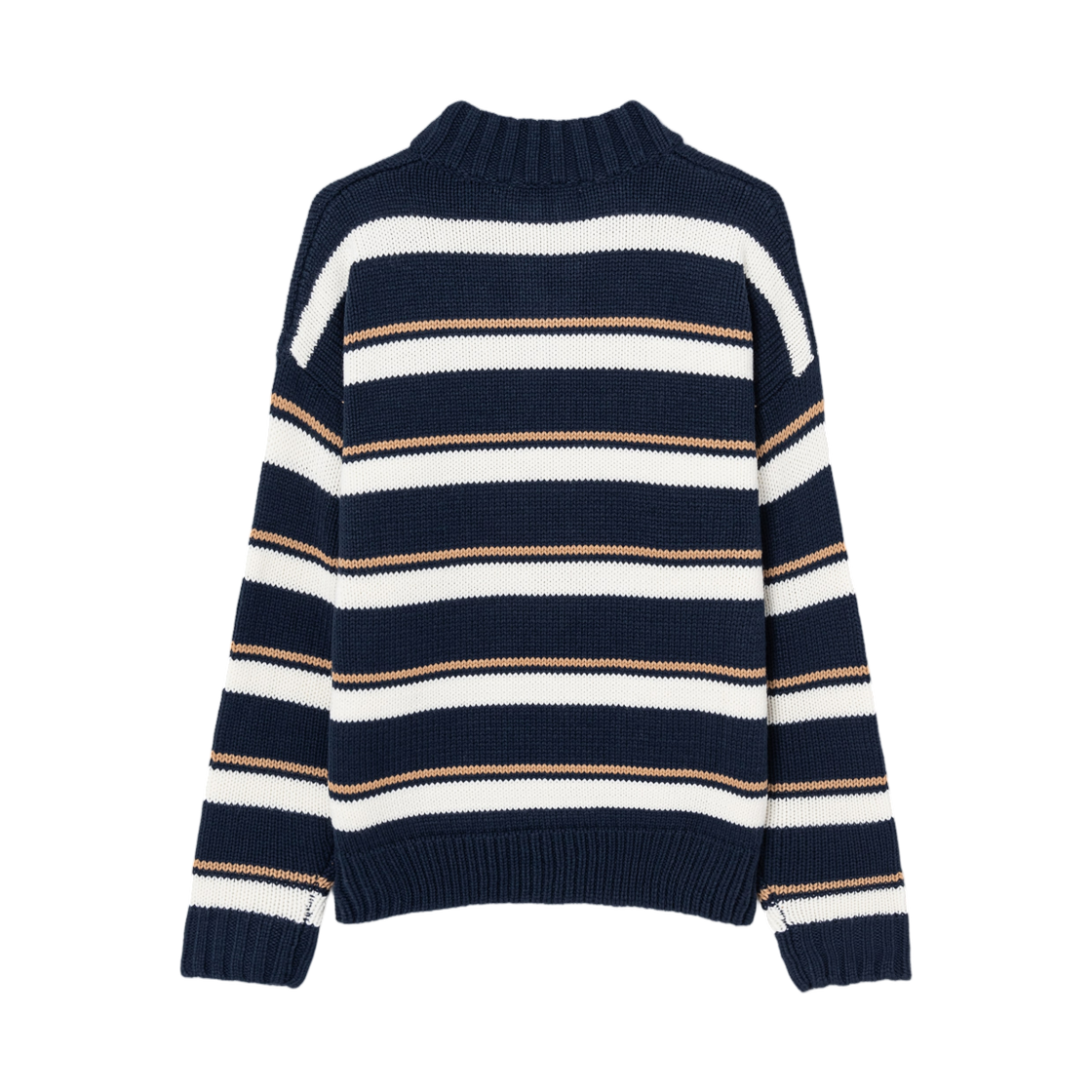 에잇세컨즈 하프 집업 스트라이프 라운드 니트 네이비(8seconds Half Zip Up Stripe Round Knit Navy) - 2