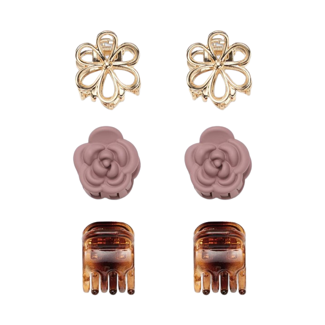 (W) GU 모티프 헤어 클립 핑크 (6개입)((W) GU Motif Mini Hair Clip Pink (6 Pack))