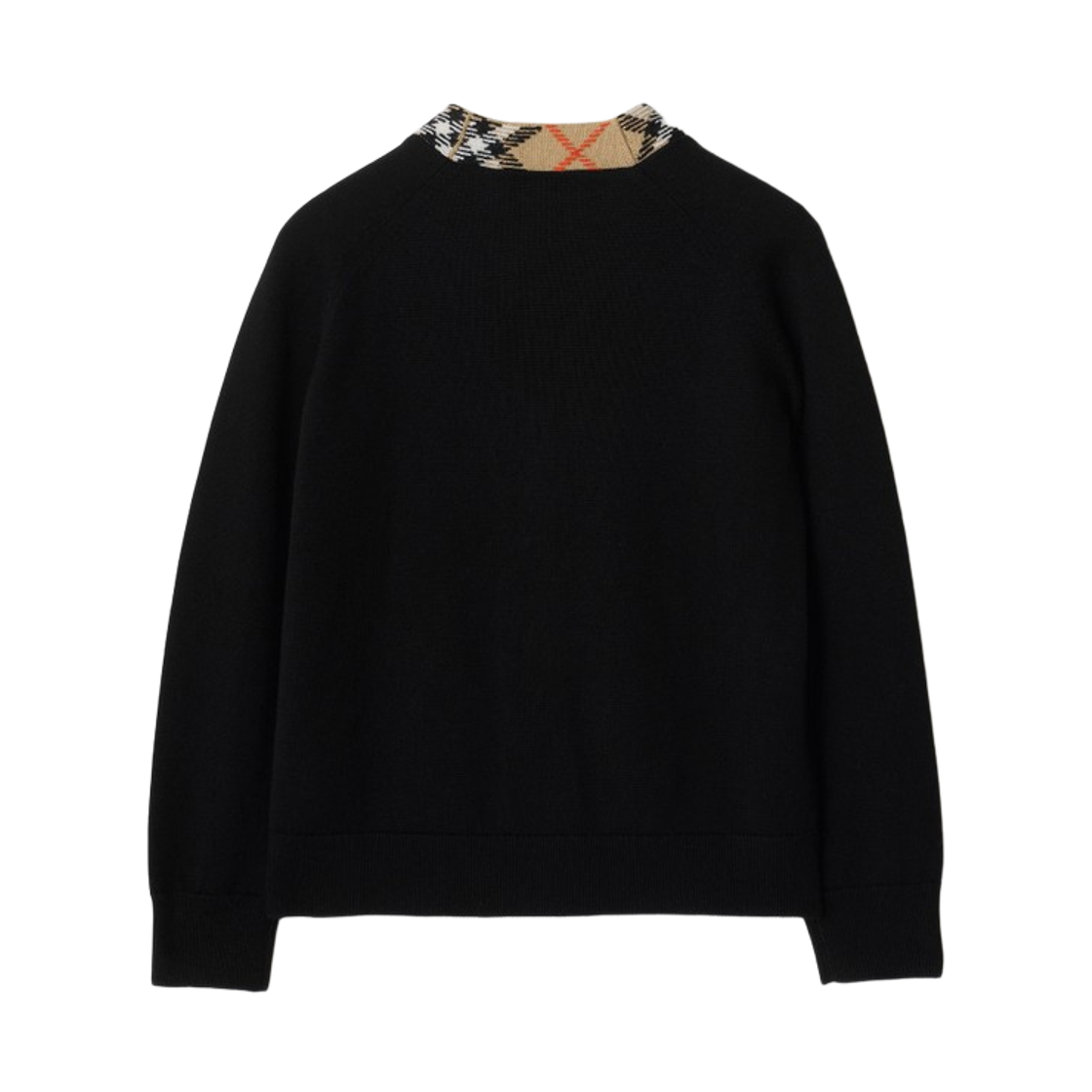 (키즈) 버버리 체크 트리밍 울 가디건 블랙((Kids) Burberry Check Trim Wool Cardigan Black) - 2