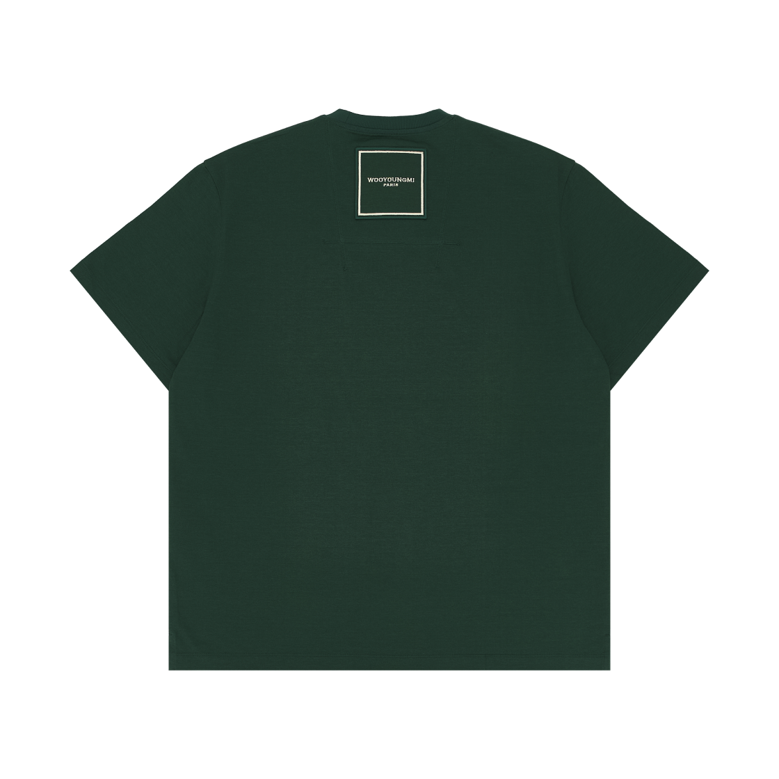 우영미 코튼 스퀘어 라벨 티셔츠 그린 - 23FW(Wooyoungmi Cotton Square Label T-Shirt Green - 23FW) - 2