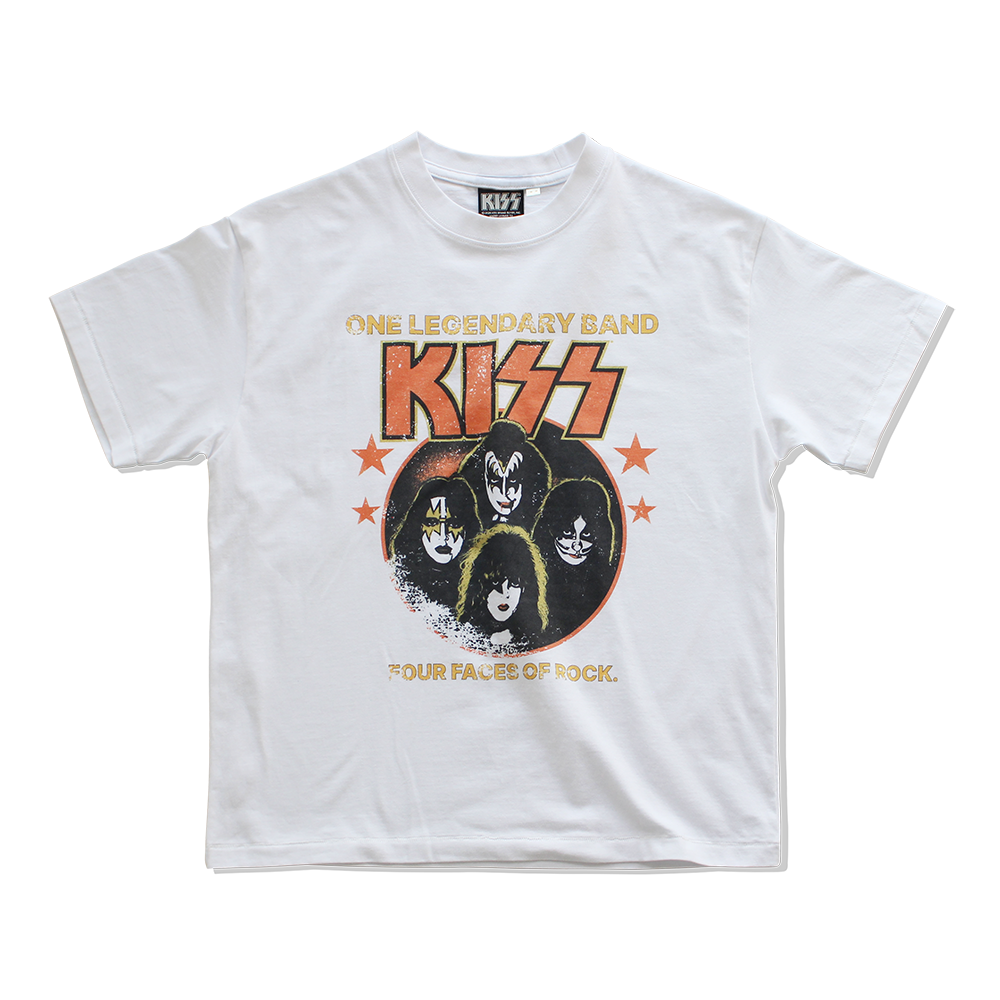 메인부스 X KISS 락 서커스 티셔츠 화이트(MAINBOOTH X KISS Rock Circus T-shirt White)