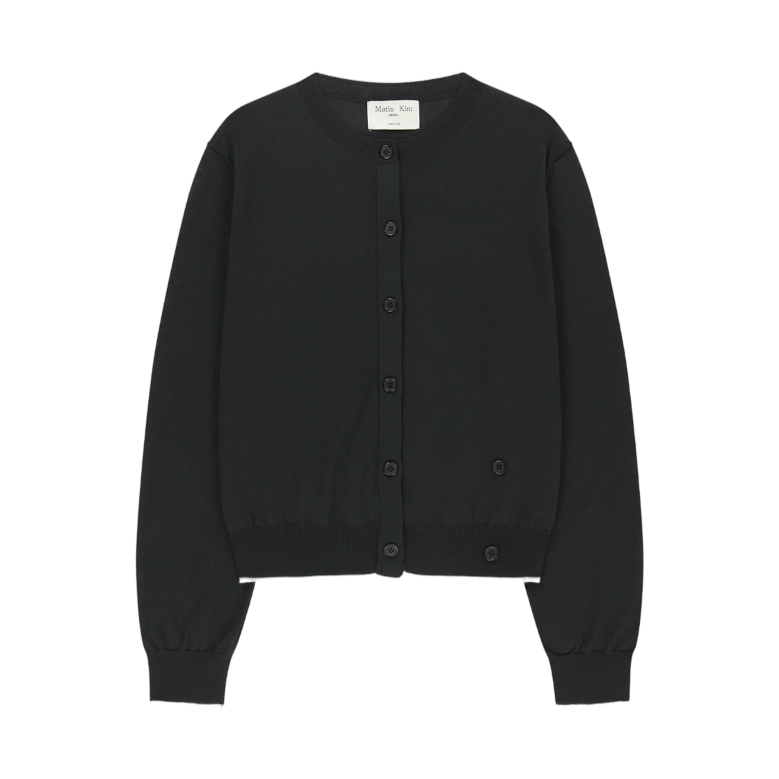 MK2634CD006MBB (W) Matin Kim Back Logo Sheer Cardigan In Black