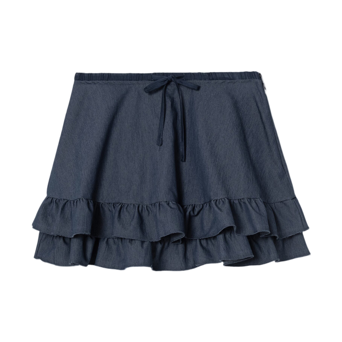115327AQ3R (W) 8seconds Denim Like Frill Skirt Navy