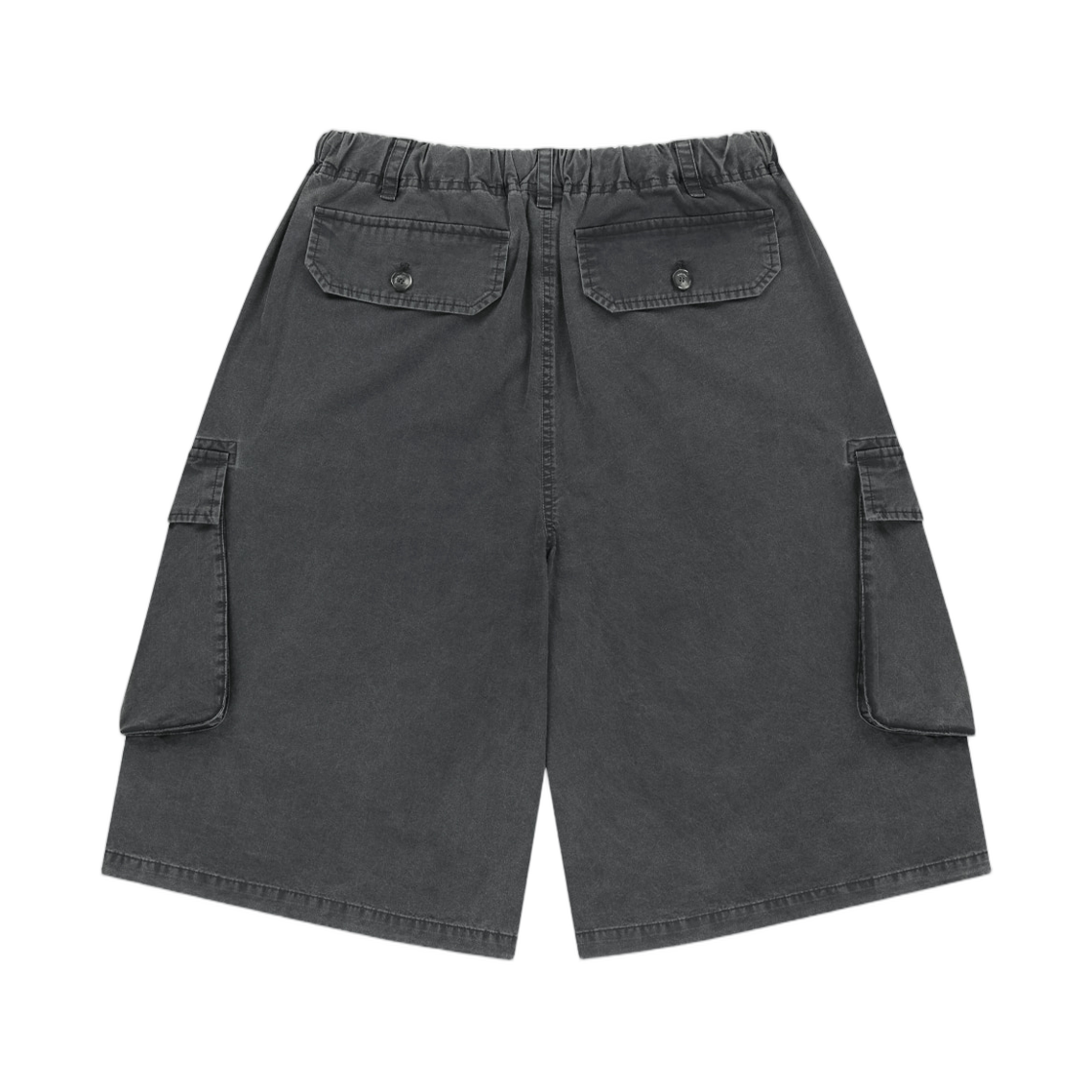 (W) 마뗑킴 워시드 코튼 패치 포켓 버뮤다 팬츠 차콜((W) Matin Kim Washed Cotton Patch Pocket Bermuda Pants In Charcoal) - 2