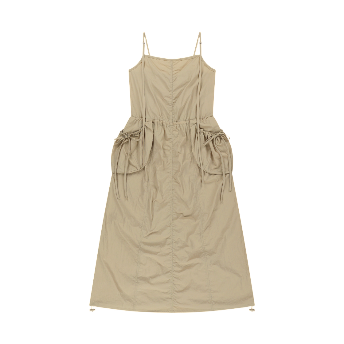 MK2634OP001MBE (W) Matin Kim Strap Detail Sleeveless Utility Dress In Beige