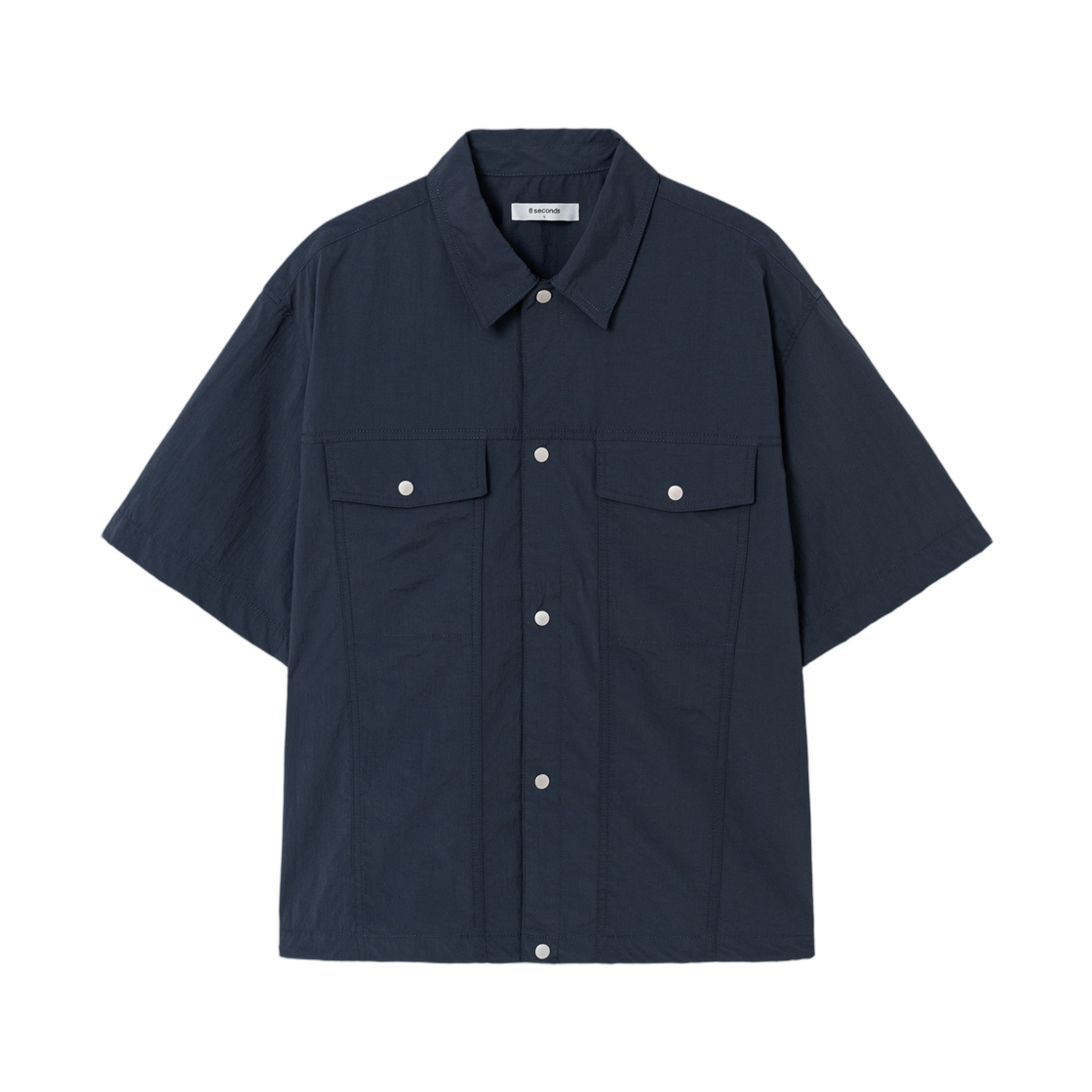 에잇세컨즈 나일론 트러커 오버핏 숏슬리브 셔켓 네이비(8seconds Nylon Trucker Over Fit Short Sleeve Shirket Navy)