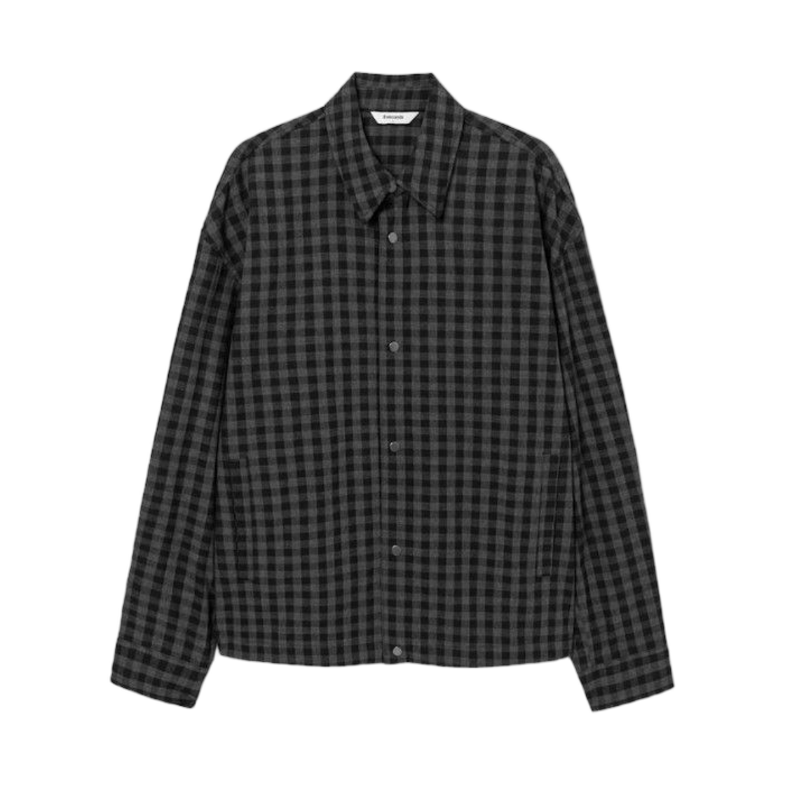 에잇세컨즈 깅엄 체크 오버핏 셔켓 블랙(8seconds Gingham Check Over Fit Shirket Black) - 1