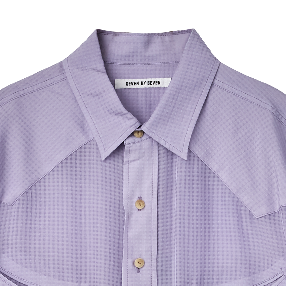 세븐 바이 세븐 스마일 포켓 시어 웨스턴 셔츠 퍼플 - 26FW(Seven By Seven Smile Pocket Sheer Western Shirts L/S Purple - 26FW) - 3