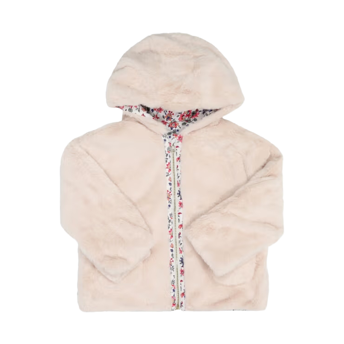 (키즈) 루이스 미샤 벨벳 플로럴 리버시블 코트 크림 와일드 플라워((Kids) Louise Misha Velvet Floral Reversible Coat Cream Wild Flowers)
