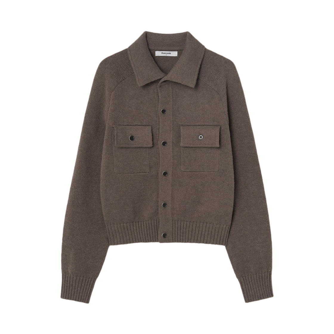 12515AMQ6D (W) 8seconds Flap Pocket Cardigan Brown