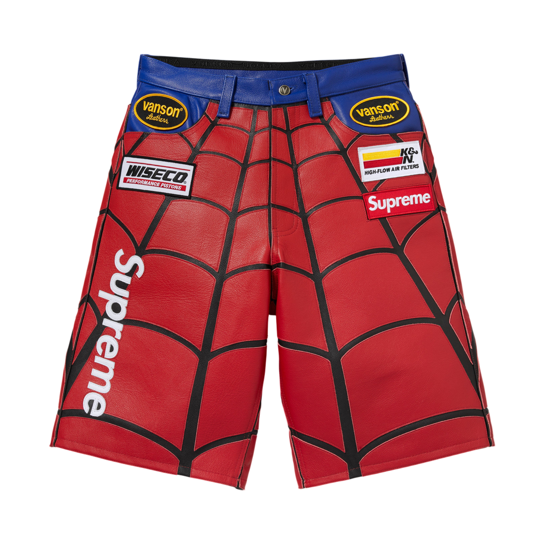 슈프림 x 밴슨 레더 스파이더맨 쇼츠 레드 - 26SS(Supreme x Vanson Leathers Spider-Man Short Red - 26SS) - 1