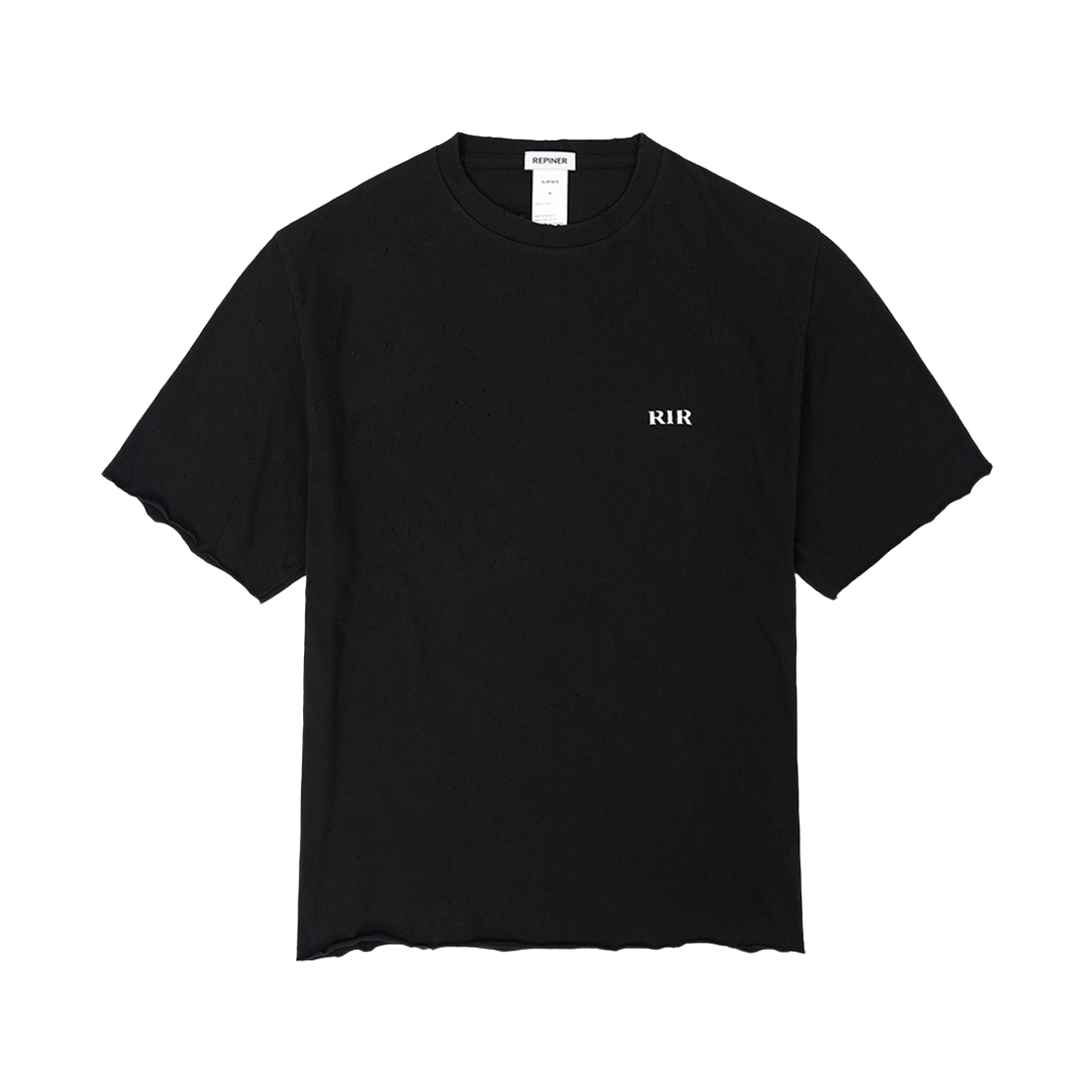 리파이너 서피스 디스트로이드 티셔츠 워시드블랙(REPINER Surface Destroyed T-shirt Washed Black)