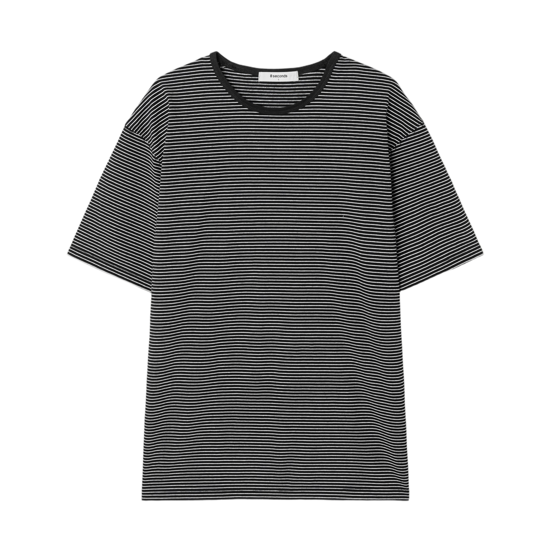 에잇세컨즈 스트라이프 숏슬리브 티셔츠 블랙(8seconds Stripe Short Sleeve T-Shirt Black)