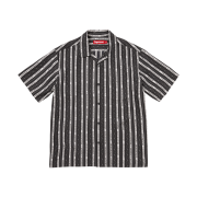Supreme Old English Stripe Silk S/S Shirt Black - 26SS