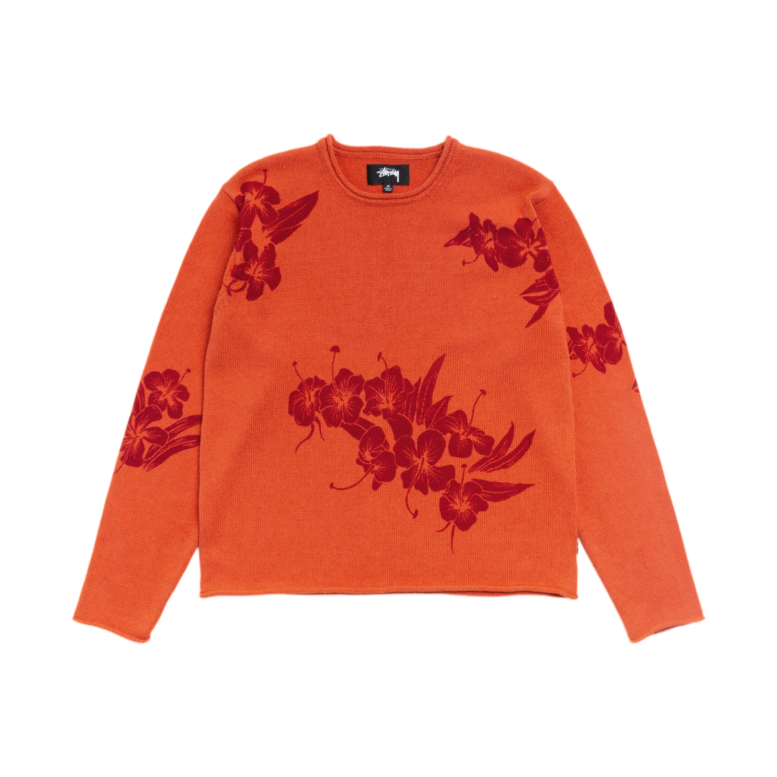 117295 Stussy Floral Roll Neck Sweater Rust