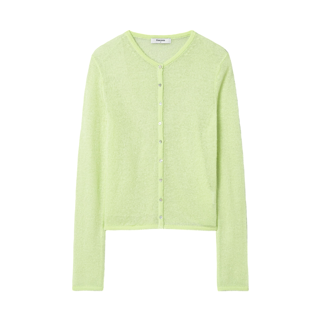 (W) 에잇세컨즈 라운드넥 가디건 라이트 그린((W) 8seconds Round Neck Cardigan Light Green)