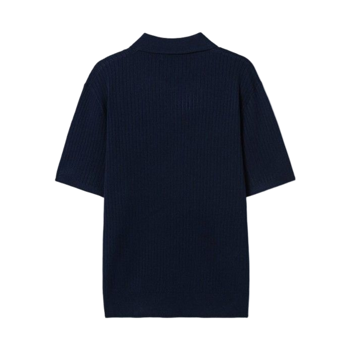 에잇세컨즈 리브드 칼라 넥 숏슬리브 니트 네이비(8seconds Ribbed Collar Neck Short Sleeve Knit Navy) - 2