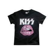 MAINBOOTH X KISS Woman Vintage Lip T-shirt Black