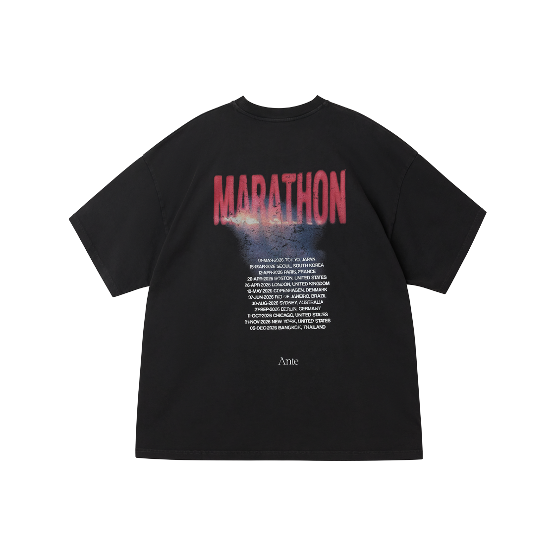 안테 베를린 월드 투어 티셔츠 2026 워시드 블랙 - 26FW(Ante Berlin World Tour T-Shirt 2026 Washed Black - 26FW) - 2