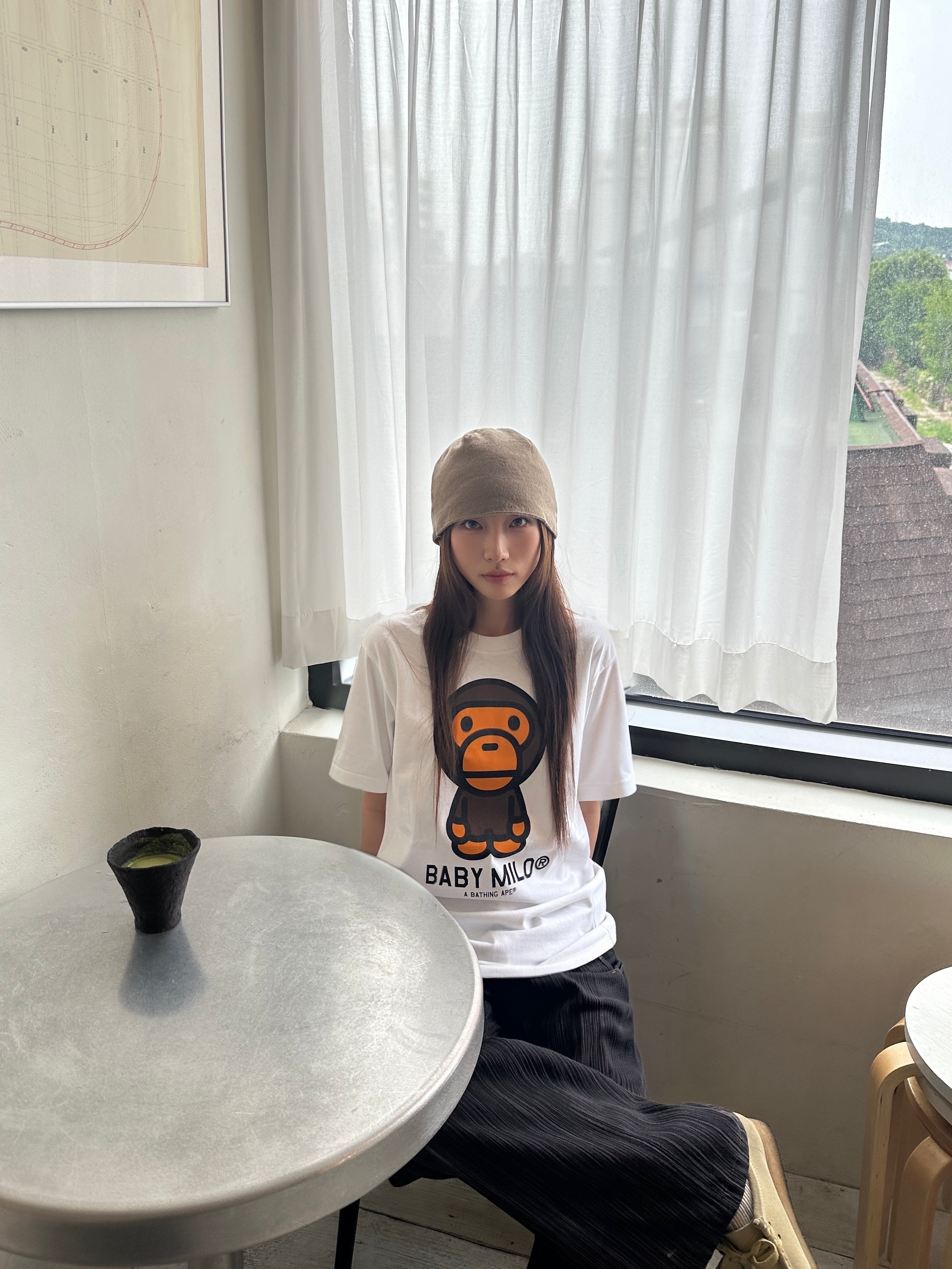BAPE Baby Milo T-Shirt White 착용 스타일 - 2